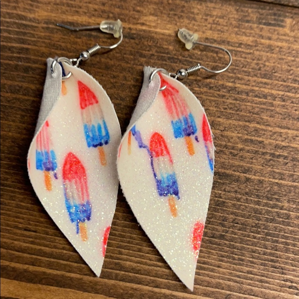 Faux leather earrings